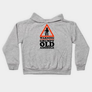 Warning Grumpy Old Asshole Funny Senior Kids Hoodie